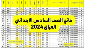 وزارة التربية العراقية epedu.gov.iq نتائج الصف السادس الابتدائي العراق 2024 عموم المحافظات موقع نتائجنا PDF