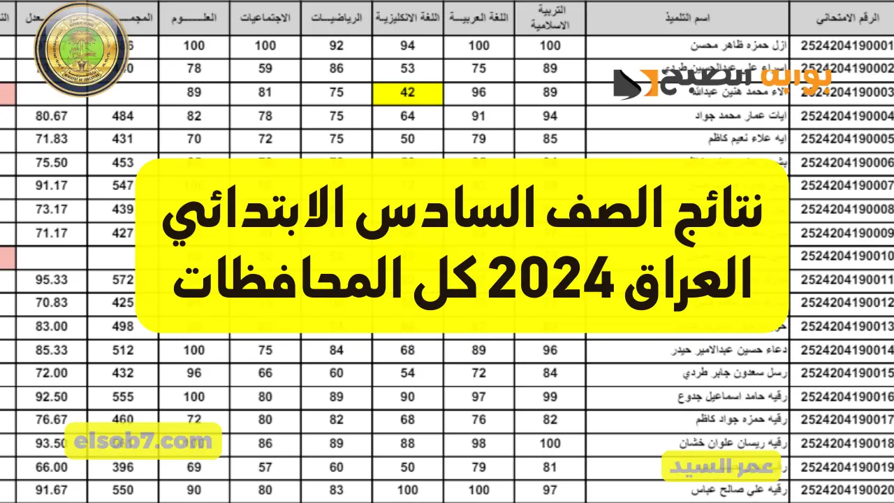 نتائج الصف السادس الابتدائي العراق 2024 mlazemna وزارة التربية العراقية بصرة بغداد ذي قار وعموم المحافظات