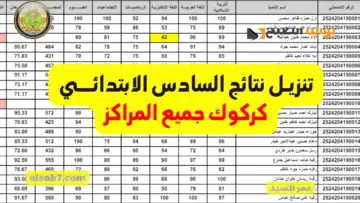بالرقم الامتحاني.. لينك نتائج كركوك السادس الابتدائي 2024 results.mlazemna الدور الأول وزارة التربية العراقية