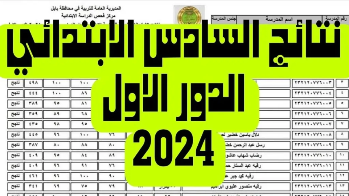 ظهرت رسميا..نتائج السادس الابتدائي في العراق الدور الاول عبر موقع نتائجنا الإلكتروني بالرقم الامتحاني والاسم