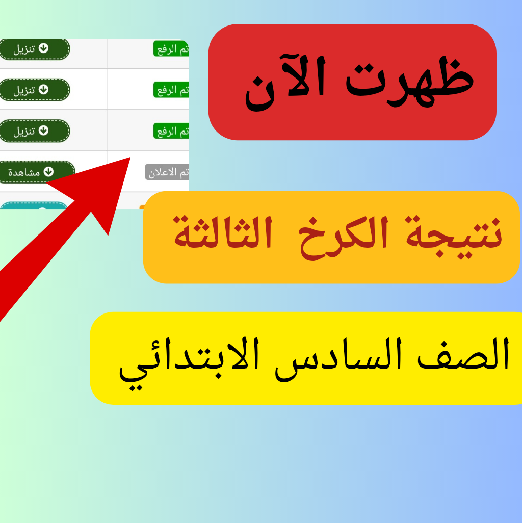 “تم الرفع”…رابط نتائج السادس الابتدائي الكرخ 3 الدور الأول 2024 العراق