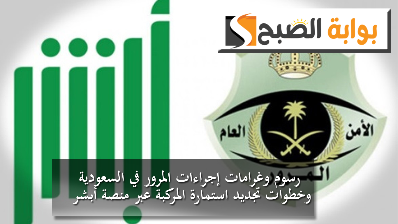 رسوم وغرامات إجراءات المرور في السعودية وخطوات تجديد استمارة المركبة عبر منصة "أبشر" 5 رسوم وغرامات إجراءات المرور في السعودية وخطوات تجديد استمارة المركبة عبر منصة “أبشر”