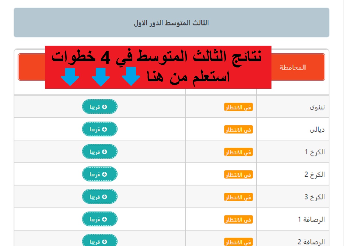 "في 4 خطوات".. استخرج نتائج الثالث المتوسط العراق 2024 في أقل من دقيقة 8 “في 4 خطوات”.. استخرج نتائج الثالث المتوسط العراق 2024 في أقل من دقيقة