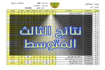 عاجل ورسمياً.. ظهور نتائج الثالث المتوسط العراق 2024 جميع المحافظات “استعلم الآن بالاسم فقط”