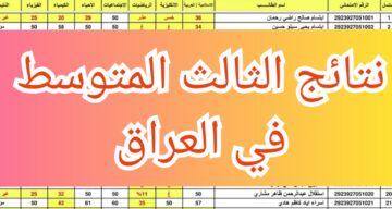 رابط نتائج الثالث المتوسط الدور الأول في العراق بالاسم والرقم الامتحاني