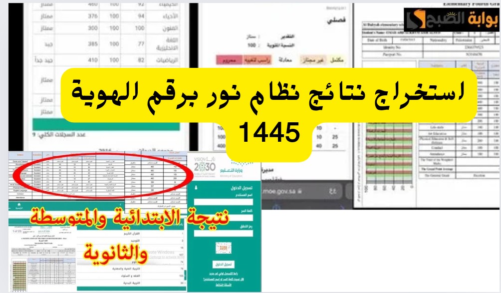 استخراج نتائج نظام نور برقم الهوية noor.moe.gov.sa جميع المراحل 1445 موعد إعلان النتيجة 5 استخراج نتائج نظام نور برقم الهوية noor.moe.gov.sa جميع المراحل 1445 موعد إعلان النتيجة
