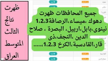 فرحة نجاحك تهمنا.. ظهور نتائج المتوسط العراق لكل المحافظات بالإسم ورقم الجلوس الناحج يرفع ايده