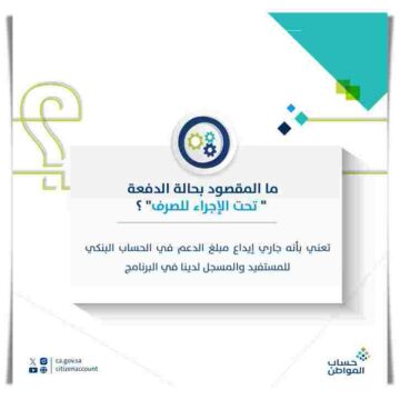 ما المقصود بحالة الدفعة تحت الاجراء للصرف في برنامج حساب المواطن