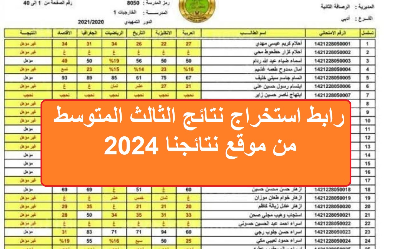 PDF “وزارة التربية العراقية” رابط استخراج نتائج الثالث المتوسط 2024 الدور الأول نتائجنا جميع المحافظات العراقية