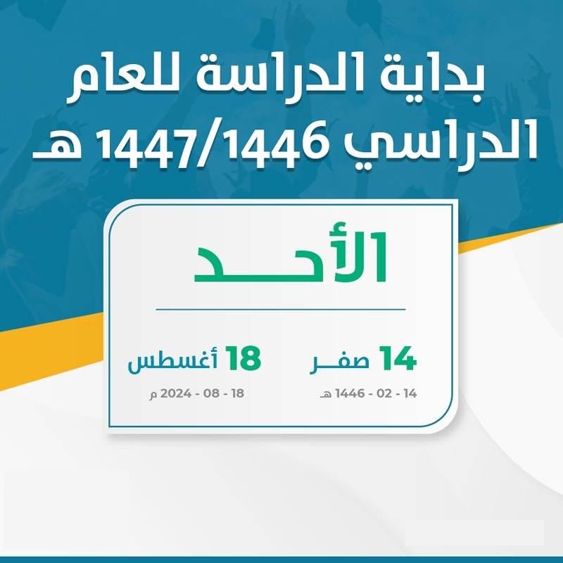 “وزارة التعليم”.. تحدد موعد عودة المدارس 1446 ومتى تنتهي العطلة الصيفية في السعودية