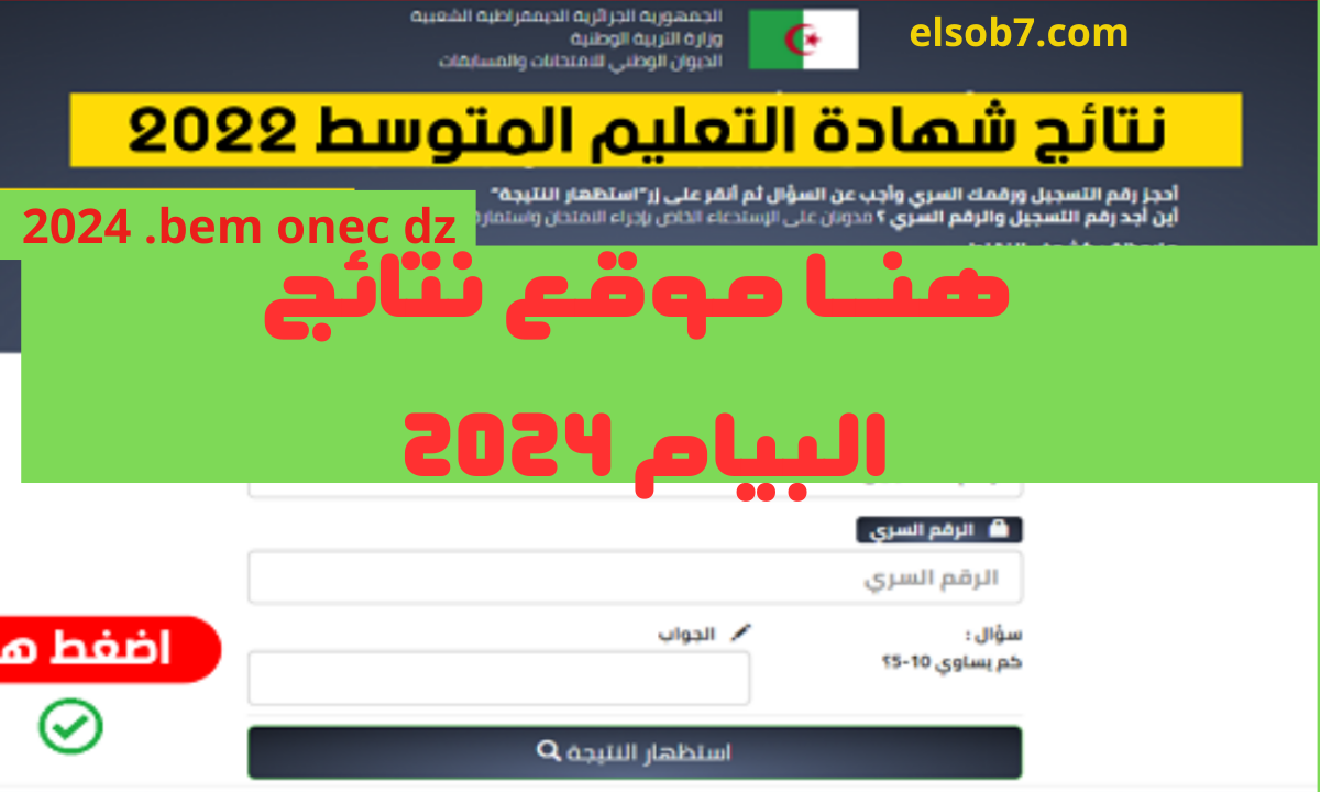موقع نتائج شهادة المتوسط 2024.. تسجيل دخول فضاء أولياء التلاميذ awlyaa.education.dz