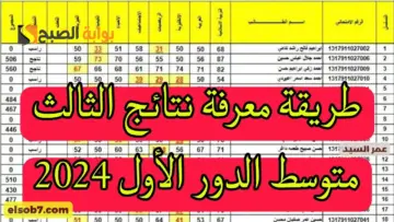 نتائج الثالث متوسط العراق 2024 عموم المحافظات PDF رابط تنزيل درجات المرحلة المتوسطة بالاسم الدور الأول