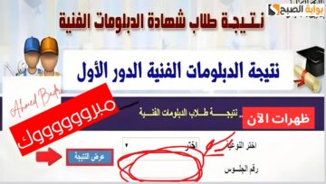 هنا.. رابط نتيجة الدبلومات الفنية 2024 tech.moe.gov
