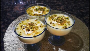 حلوى كاسات السميد الباردة حلى اقتصادي بالمنزل بطعم رائع