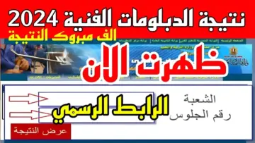 ” الأن ظهرت ” لينك نتائج الدبلومات الفنية 2024 جميع المحافظات برقم الجلوس من خلال بوابة التعليم الفني