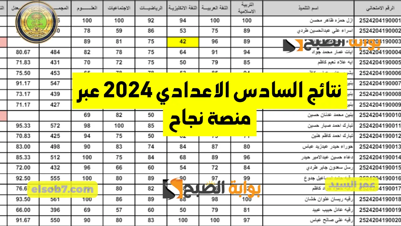 نتائج السادس اعدادي pdf العراق 2024 رابط نتائجنا results mlazemna وزارة التربية العراقية منصة نجاح للنتائج