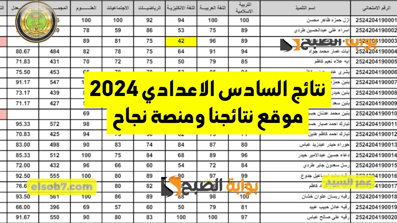 بالرقم السري.. نتائج السادس الاعدادي 2024 موقع نتائجنا mlazemna منصة نجاح وزارة التربية العراقية