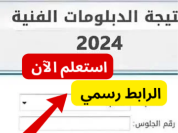 لينك نتيجة الدبلومات الفنية 2024 برقم الجلوس عبر بوابة التعليم الفني