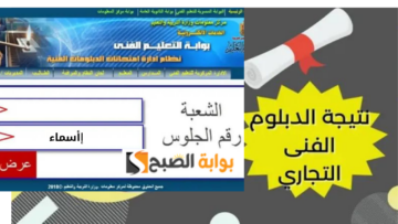 fany.emis.gov.eg لينك نتيجة دبلوم تجارة بالاسم 2024 الدبلومات الفنية الدور الأول