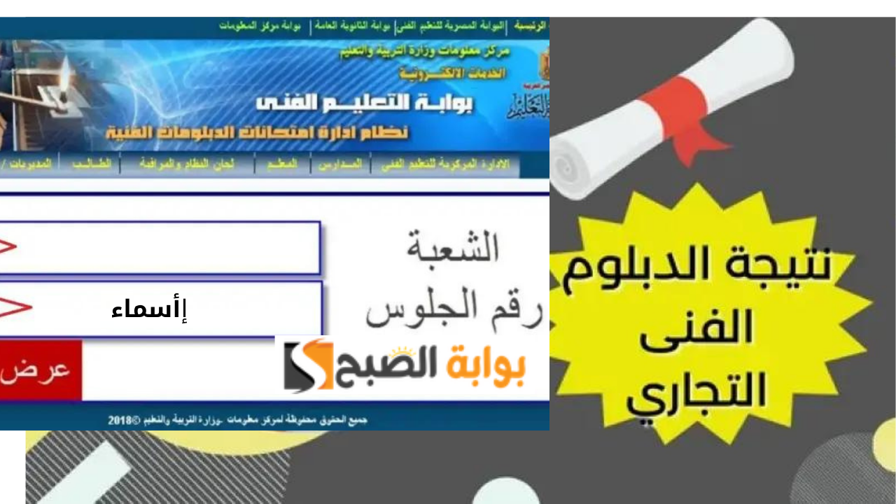 fany.emis.gov.eg لينك نتيجة دبلوم تجارة بالاسم 2024 الدبلومات الفنية الدور الأول