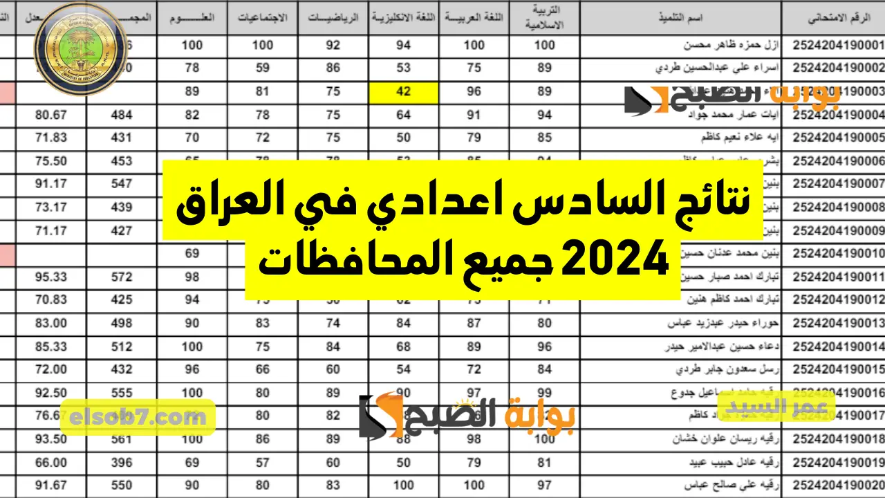 وزارة التربية العراقية نتائج السادس اعدادي 2024 الدور الأول نتائجنا PDF منصة نجاح التعليمية Https www najah iq