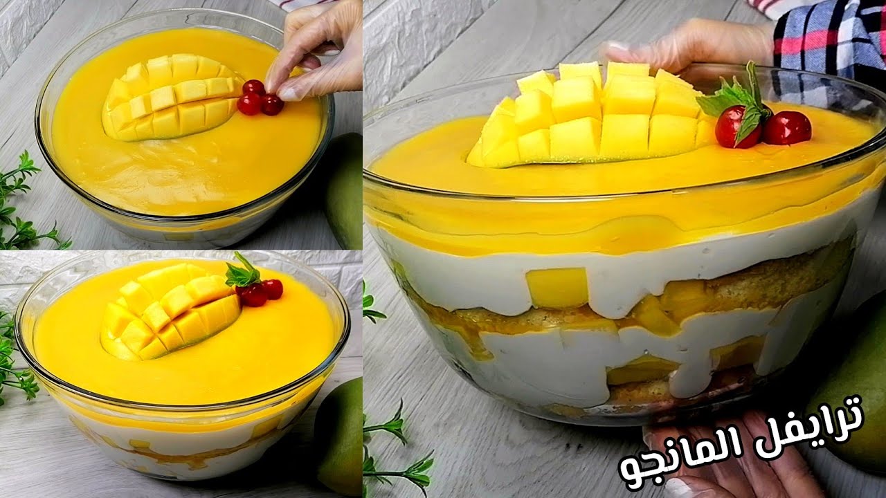طريقة تحضير الوصفة علي أصولها بأقل التكاليف.. خطوات تحضير ترايفل المانجو وترايفل أبيض وأسود