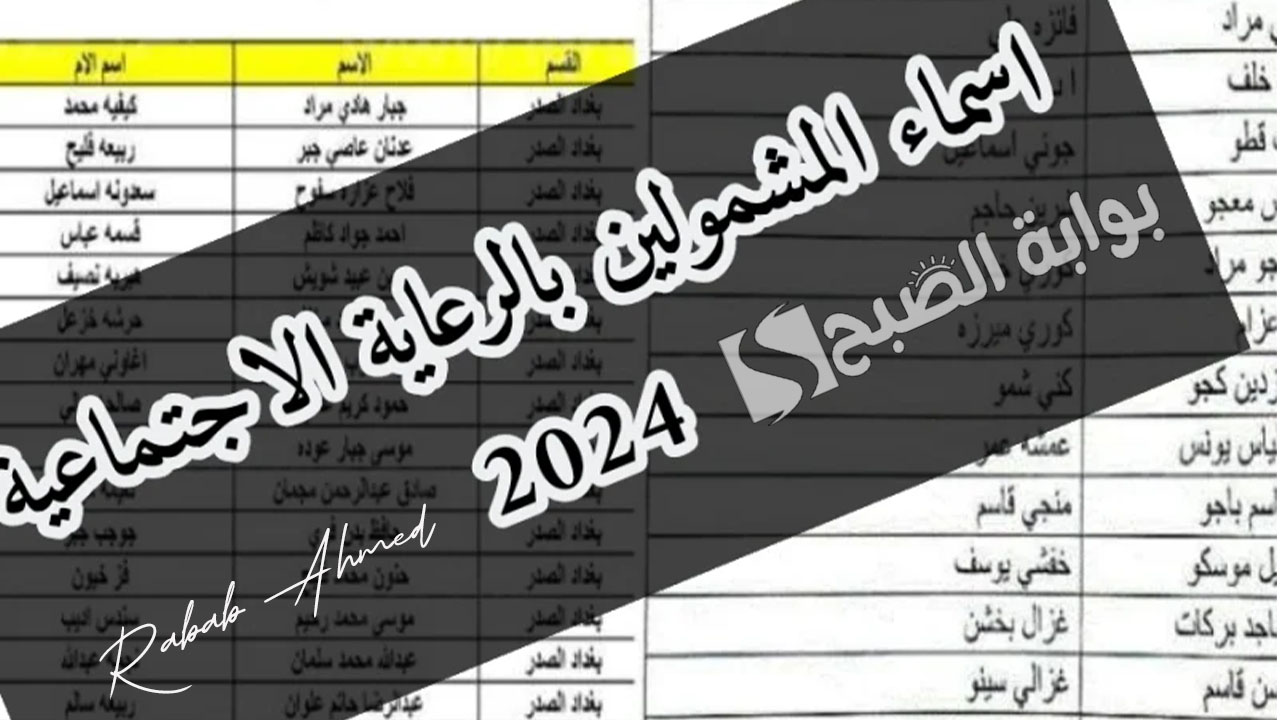 اسماء المشمولين بالرعاية الاجتماعية الوجبة السابعة 2024 والفئات المستهدفة
