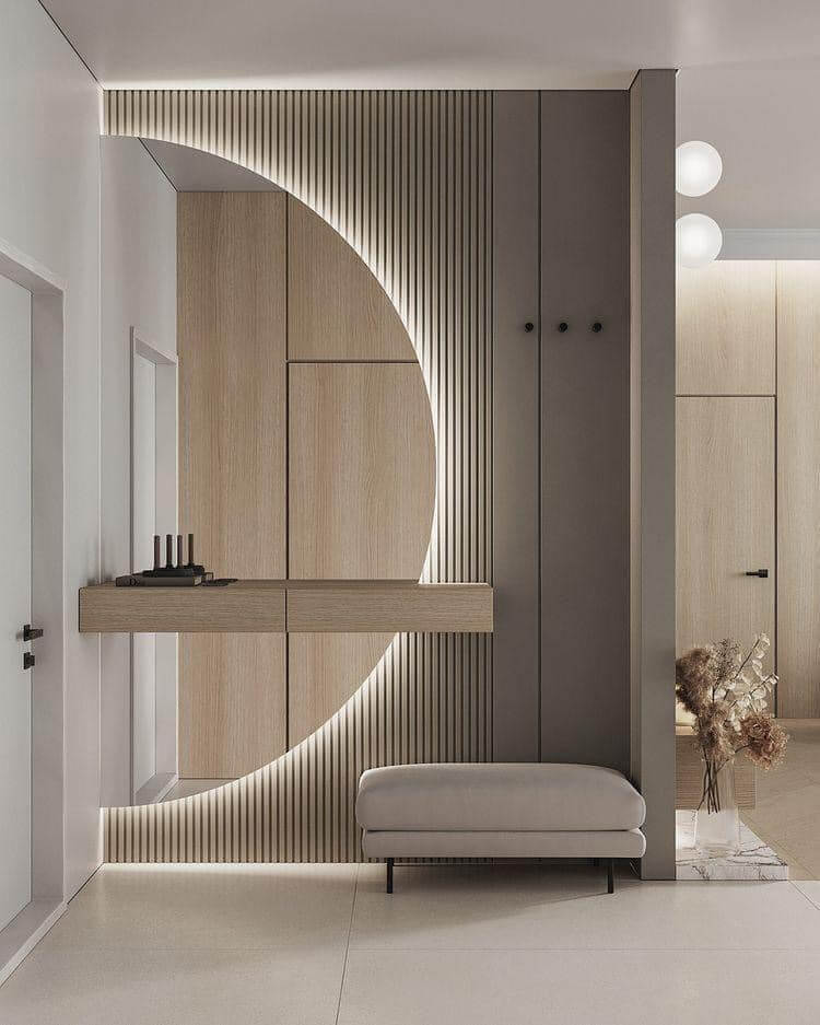 بالصور.. ديكور مرايا المداخل مع أرفف بتصميم عصري 2024