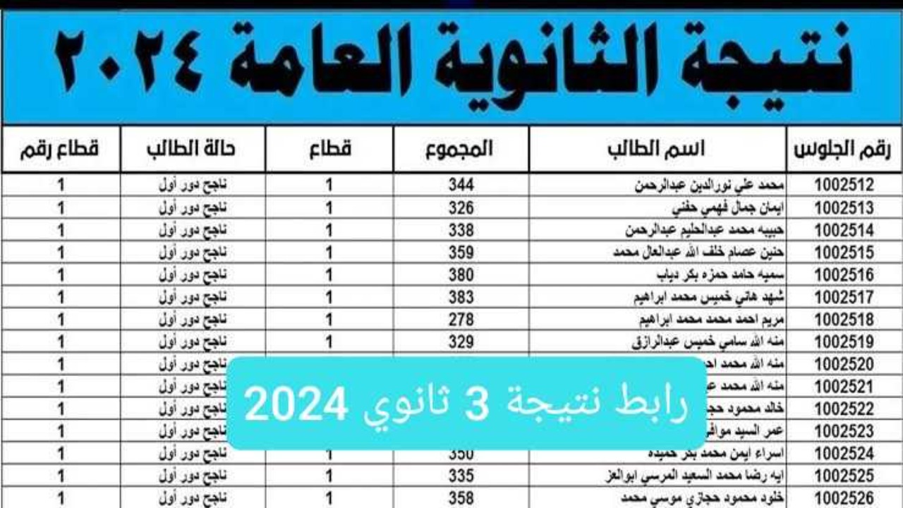 لينك معتمد.. الآن ظهور نتيجة الثانوية العامة 2024 برقم الجلوس وموعد فتح باب التظلمات