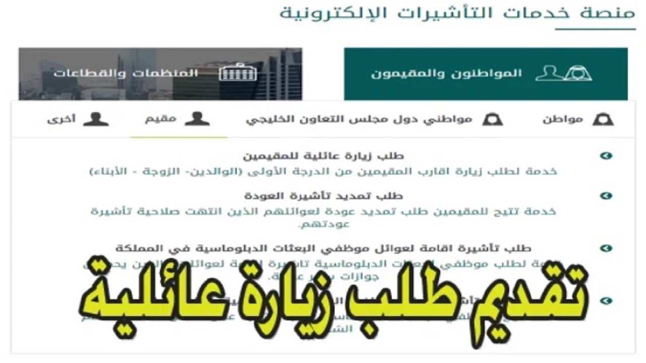 خطوات تقديم طلب زيارة عائلية والشروط وكم الرسوم المطلوبة 1446