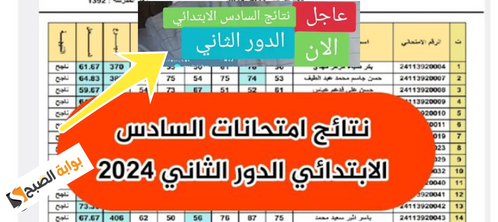 رابط نتيجة السادس الابتدائي الدور الثاني 2024 في العراق جميع المحافظات