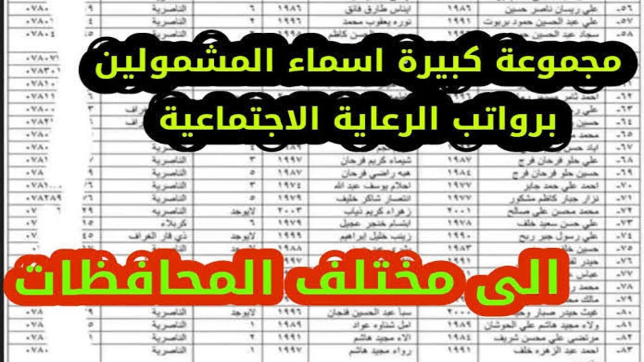 “وزارة العمل والشؤون الاجتماعية” أسماء الرعاية الاجتماعية الوجبة الأخيرة 2024 بالعراق عبر منصة مظلتي spa.gov.iq