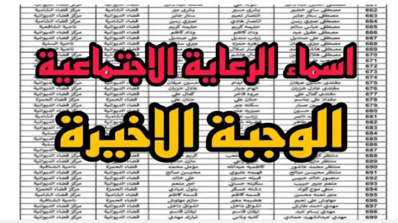 رابط spa.gov.iq.. أسماء المشمولين بالرعاية الاجتماعية 2025 الوجبة الأخيرة منصة مظلتي