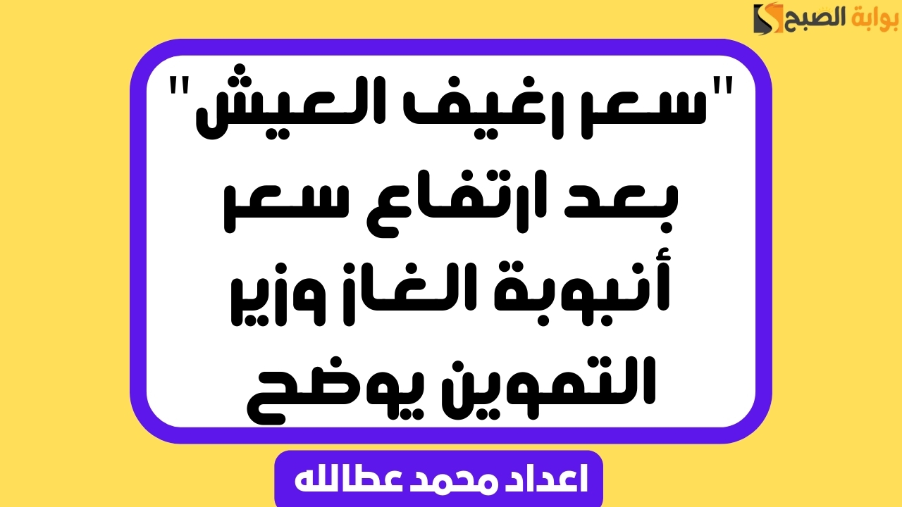 “سعر رغيف العيش” بعد ارتفاع سعر أنبوبة الغاز وزير التموين يوضح