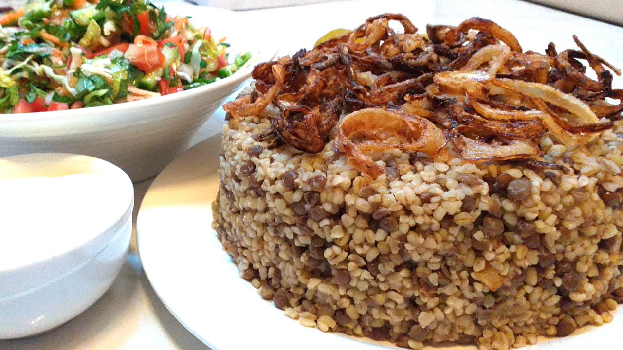 طريقة عمل مجدرة الأرز بالعدس