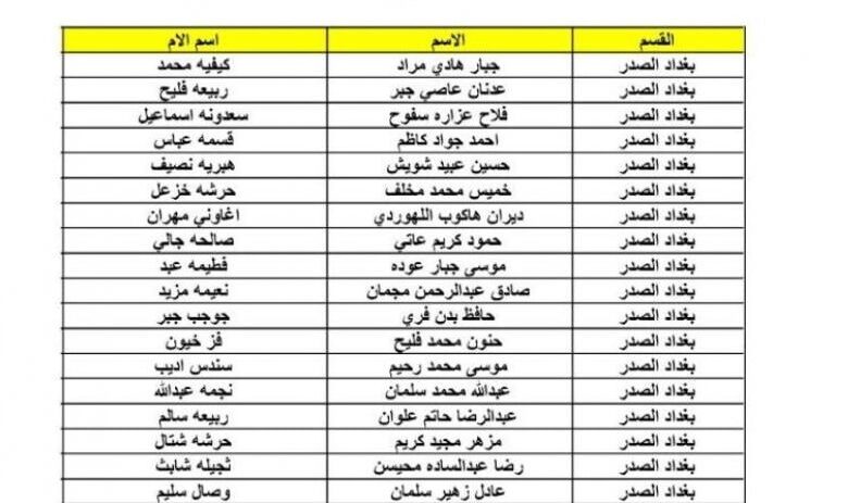الان أسماء المشمولين فى الرعاية الاجتماعية بالعراق 2024 من موقع وزارة العمل العراقية pdf