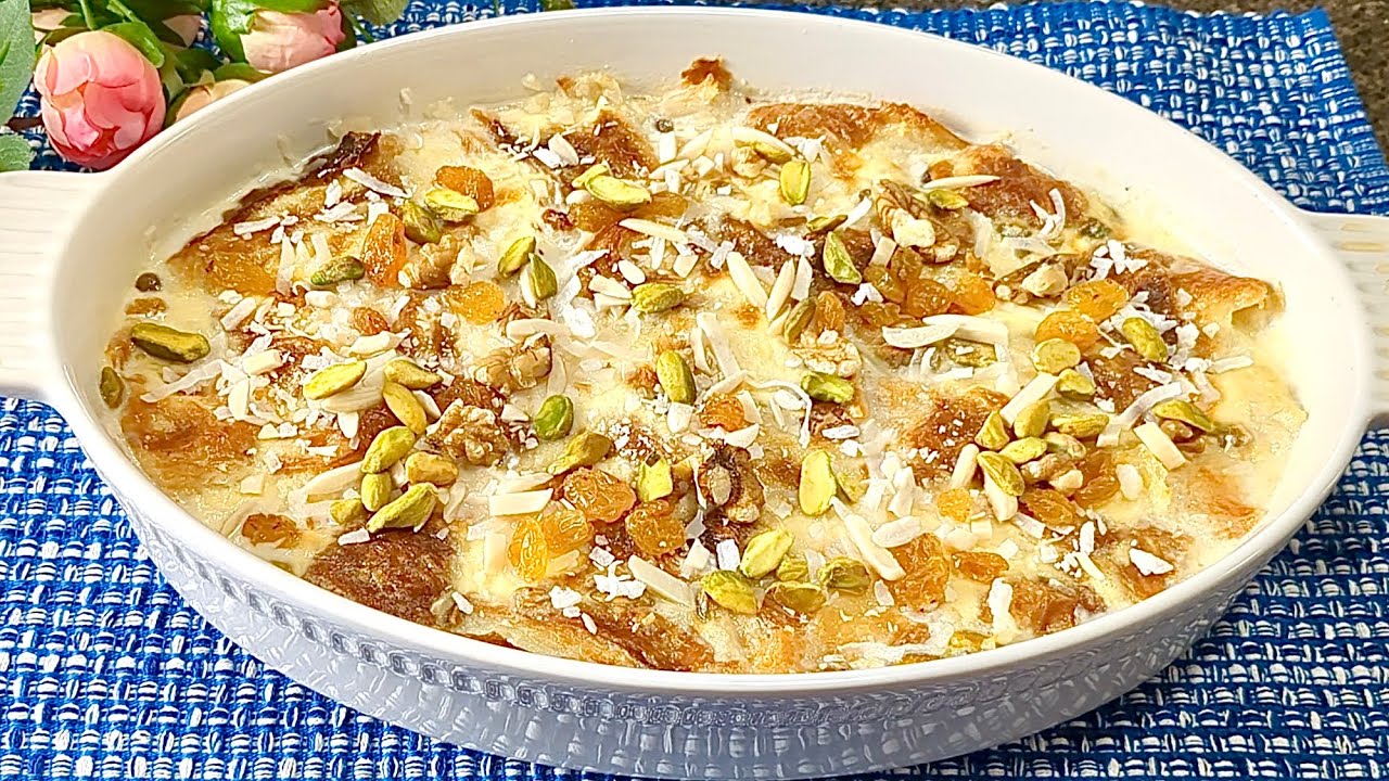 أبهري الكل بشطارتك.. خطوات سريعة لتحضير أم علي بالقشطة والمكسرات في البيت بكل سهوله مش هتجبيها من بره تاني