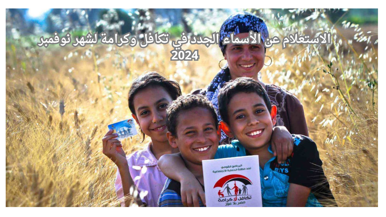 وزارة التضامن الاجتماعي توفر رابط الاستعلام عن الأسماء الجدد في تكافل وكرامة لشهر نوفمبر 2024