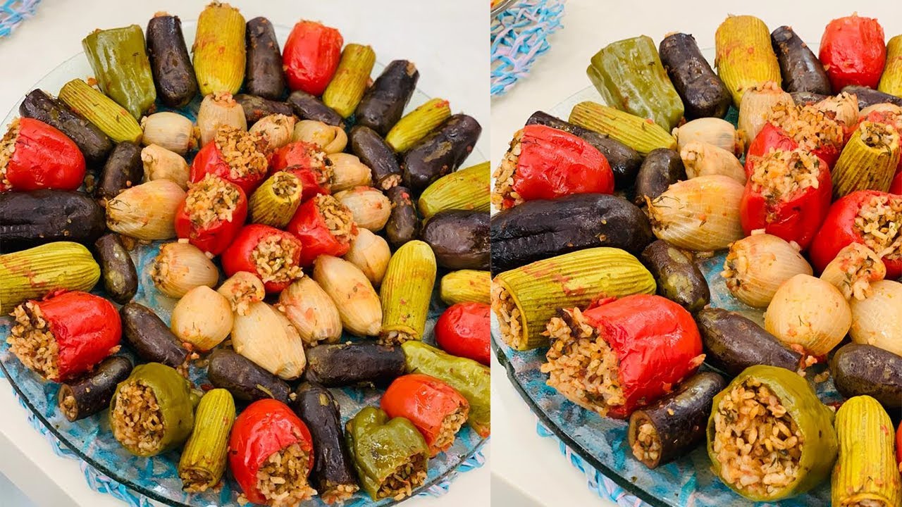 طريقة عمل المحشي المشكل بالأرز واللحمة والمفرومة