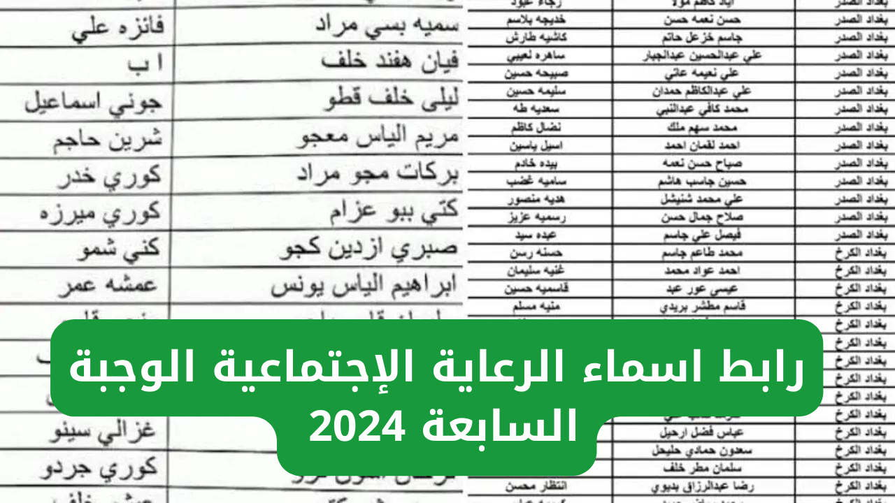 لينك الاستعلام عن أسماء الرعاية الاجتماعية الوجبة السابعة 2024 في العراق