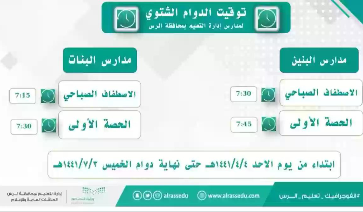 تعرف الآن على مواعيد الدوام الشتوي في المدارس في السعودية وزارة التعليم السعودي تقرر