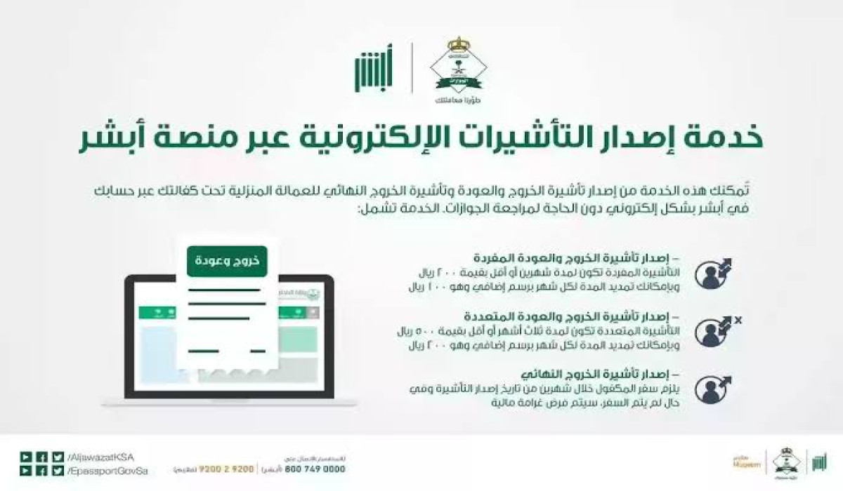 ماهي شروط الحصول على تأشيرة الخروج والعودة في السعودية؟
