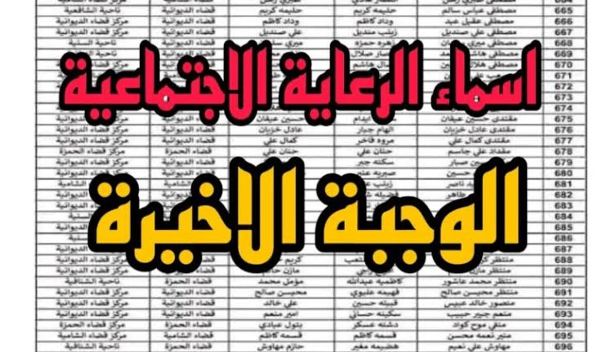 كيفية الإستعلام عن أسماء الرعاية الاجتماعية الوجبة الأخيرة لعام 2024