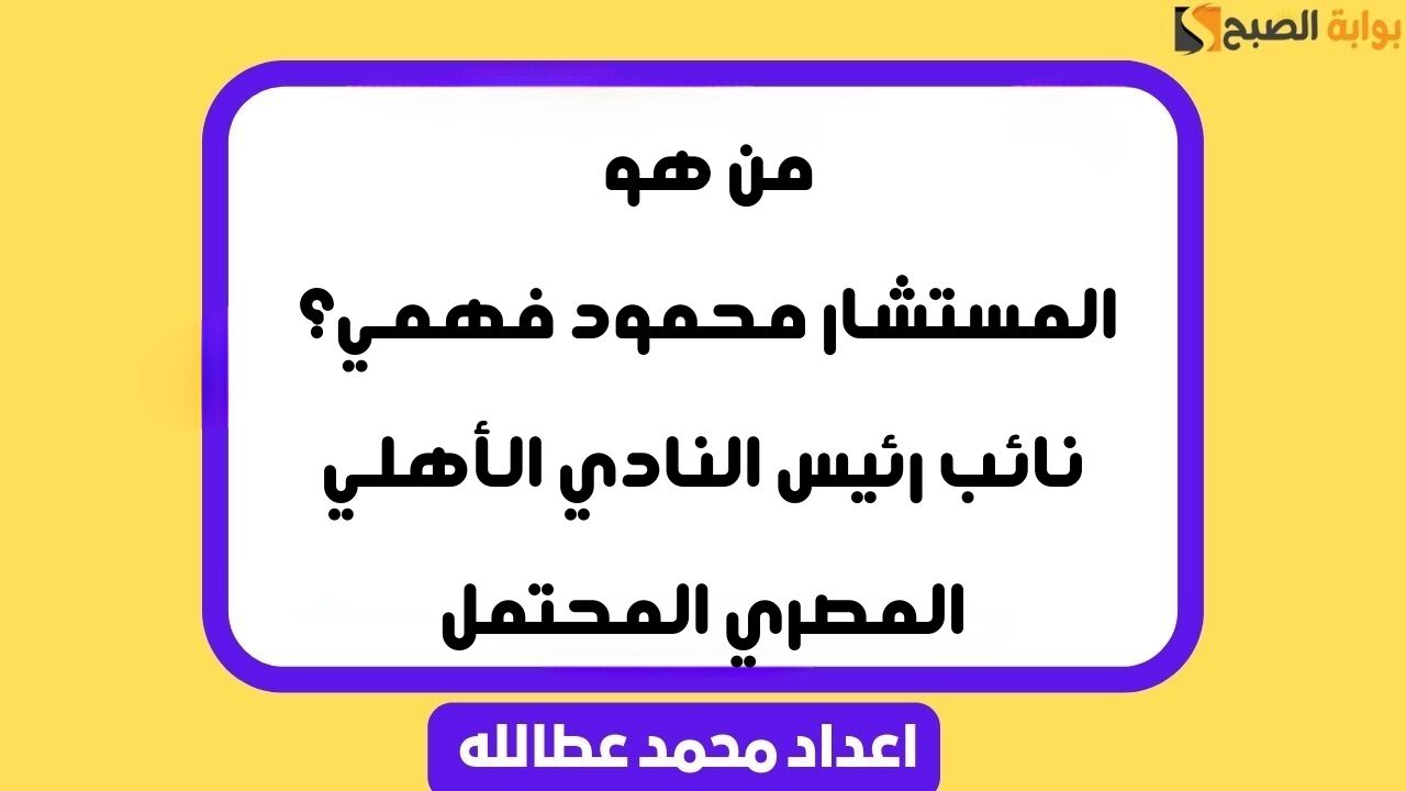 من هو المستشار محمود فهمي؟ نائب رئيس النادي الأهلي المصري المحتمل