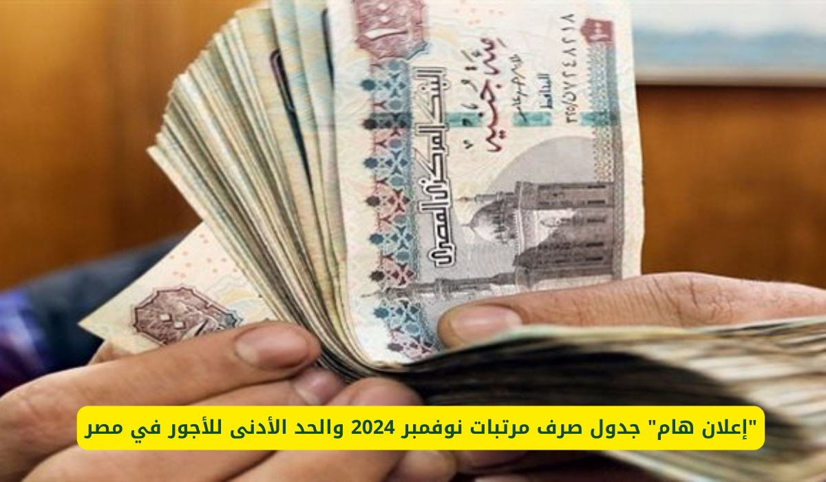 “رسميا”.. موعد صرف مرتبات شهر نوفمبر 2024 للموظفين بقطاعات الدولة وقيمة الحد الأدنى للأجور بعد آخر زيادة