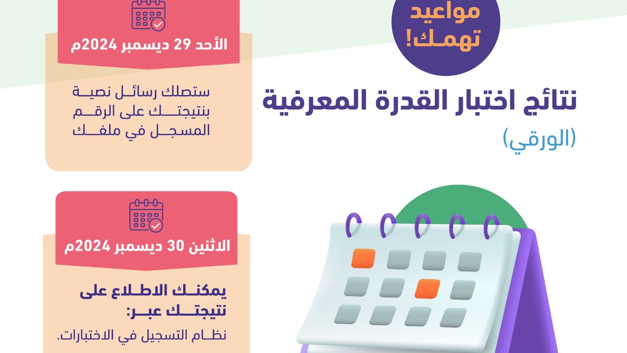 متي تظهر نتيجة اختبار القدرة المعرفية 1446 وخطوات الاستعلام عبر موقع قياس