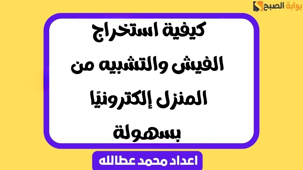 كيفية استخراج الفيش والتشبيه من المنزل إلكترونيًا بسهولة