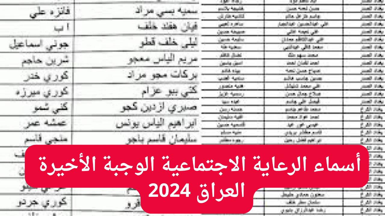رابط اسماء الرعاية الاجتماعية الوجبة الأخيرة 2024/2025 جميع محافظات العراق عبر منصة مظلتي