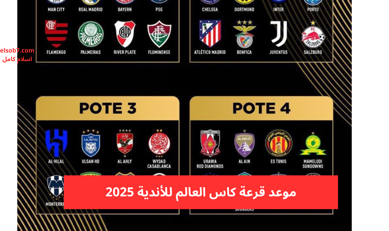 مونديال الأندية.. موعد قرعة كاس العالم للأندية 2025 بتوقيت مصر والسعودية والقنوات الناقلة مجاناً