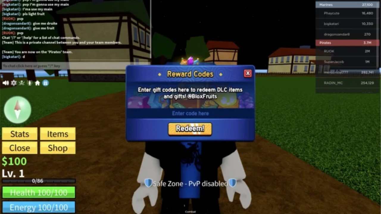 اكواد بلوكس فورت Blox Fruits جديدة 2025 وهدايا وجواهر سحرية من موقع الاستبدال